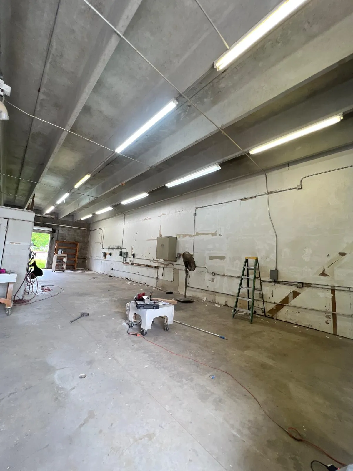 Interior of the Craft Collision body shop in Lake Worth Beach, Florida