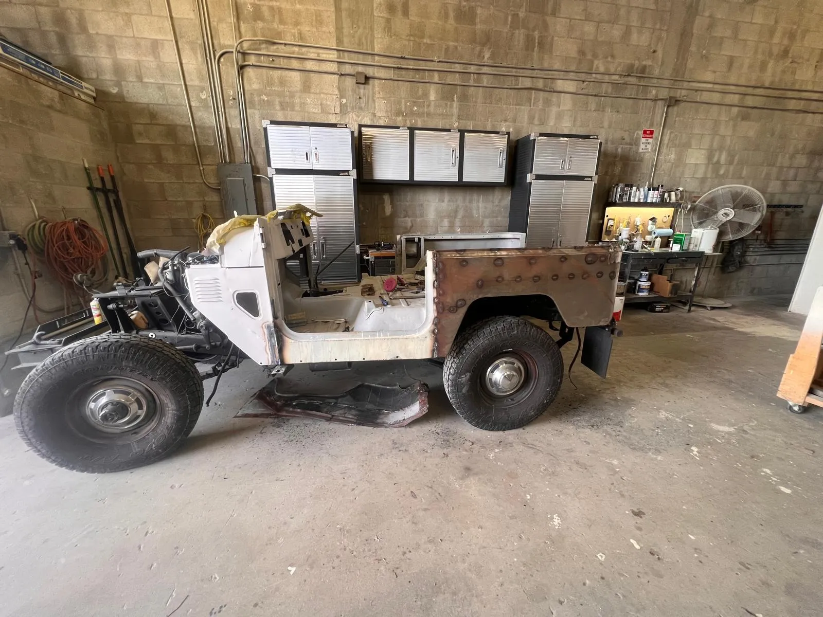 Toyota Land Cruiser FJ40 stripped down before restoration at Craft Collision